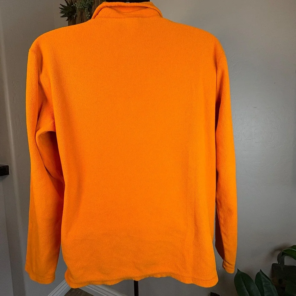 The North Face Mens Polartec 1/4‎ Zip Pullover Sz Medium Orange Fleece Outdoor